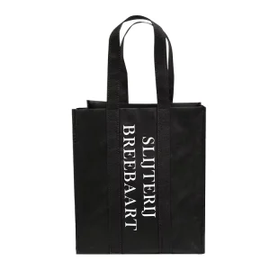 Eco Friendly Recyclable Reusable Waterproof PE+ Non Woven Tote Bags Custom Color Screen Printed Design Exhibition