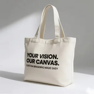 Eco Friendly Reusable Canvas Cotton Shopping Bag with Bottom Gusset for Grocery & Bookstore Retail Use
