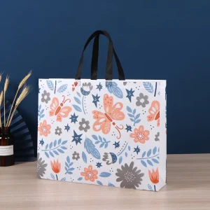 Eco Friendly Reusable Non Woven Grocery Totes Custom Logo Folding Fashion Gift Shopping Bags Geometric