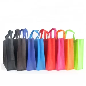Eco Friendly Reusable Tote Bags Custom Printed Recyclable Fabric Non Woven Handled Shopping Bags with Logo