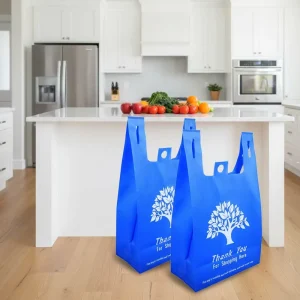 Eco-friendly Biodegradable Non-woven Custom Logo Shopping Tote Bags with Custom Color and Large Capacity for Exhibition Use