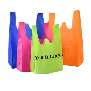 Eco friendly Custom Logo Printed Reusable PP Non Woven Tote Shopping Bags Bottomless ‘Thank You’ Exhibitions