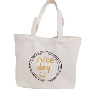 Eco friendly Large Designer Cotton Canvas Tote Bag Drawstring Custom Logo Printed Washable Recyclable Direct Factory Sale
