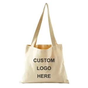 Eco friendly Recyclable Tote Shoulder Bag Custom Logo Durable Canvas Cotton with Custom Color for Exhibition