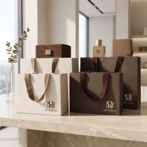Eco friendly Recyclable White Paper Bag With Natural Cotton Rope Handle Custom Logo Luxury Garment Gift Packaging Bags