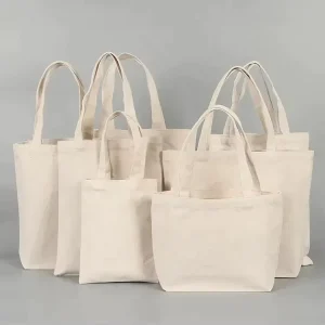 Eco friendly Reusable Personalized Plain Tote Bag Ribbon Rope Custom Logo Zipper Closure Custom Colors Shopping Bag