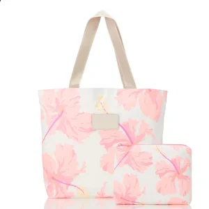 Eco friendly Women Hawaiian Floral Aloha Styles Tyvek Beach Bag Lightweight Waterpoof Tyvek Tote Bag with Custom Print