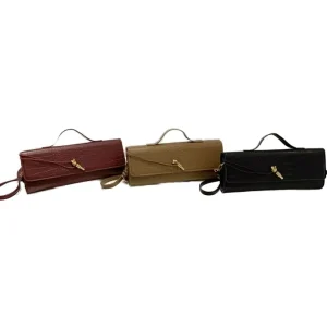 Elegant Genuine Leather Evening Bag Unisex Zipper Closure Two Straps Solid Color Design Diamond Pearl Embellishments Pillow