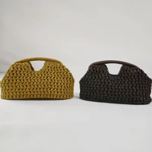 Elegant Ladies Chain Woven Handbag Straw Clutch Bag Fashionable Raffia Beach Bag Summer Versatile Women’s Bag