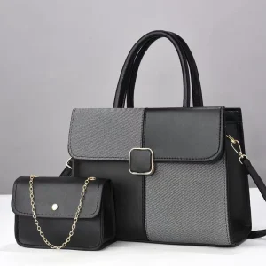 Elegant Luxury PU Leather Women’s Crossbody Shoulder Bag Portable Tote with Zip Closure and Polyester Lining