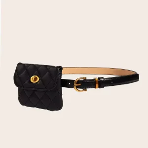 Elegant PU Chain Belt Bag for Women Crossbody Waist Purse Fanny Pack Evening Clutch Mini Handbag Designer Luxury Jeans Belt