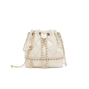 Elegant Quilted Bucket Tote Bag Women Chain Drawstring Messenger Bag Multi-use Shoulder Crossbody Purse Model WQ-7133Y
