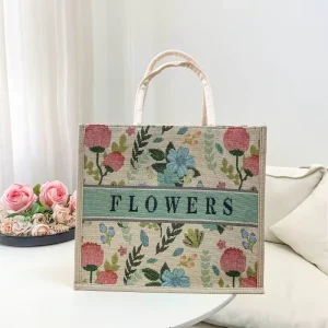 Embroidered Lily Valley Flower Cotton Linen Tote Bag Fashionable Cross Border High Quality Womens Handbag Elaborately Crafted