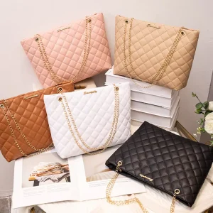 Embroidery Women Shopping Tote Bag Ladies Chain Bag Large Capacity Travel Crossbody Sling Bag