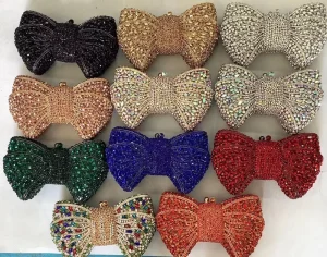 European American Style Women’s Wedding Banquet Clutch Purse Chains Rhinestone Hand held Durable Evening Party Gift Bag