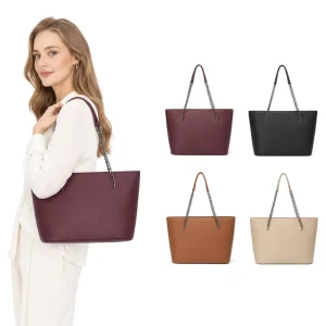 European American-style Women’s Large-Capacity Chain-Strap Single Strap Crossbody Bag Lightweight PU Shoulder Bags