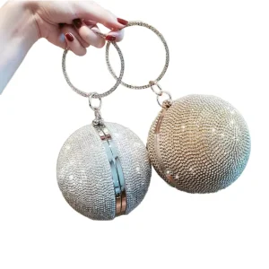 Evening Bag Female Clutch Bag Crystal Diamond Fashion Spherical Rhinestone Evening Banquet Women Handbags