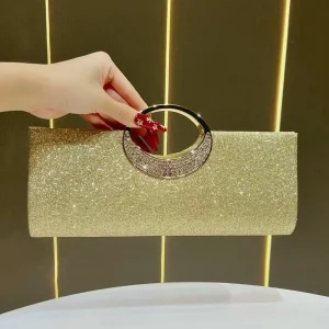 Evening Bag Sparkling Handbag Versatile Shoulder & Crossbody Bag for Banquets Light Luxury Clutch Women Handbag