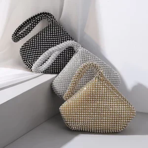 Crystal Ladies Evening Bag Rhinestone Shiny Luxury Fashion Dinner Party Bags Handbag for Women