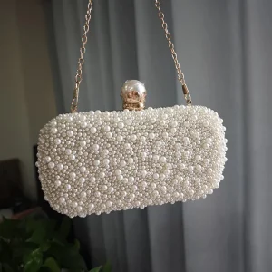 Evening Clutch Bag for Women Pearl Clutch Purse Handbag Wedding Party Bridal Banquet Bag Ladies Purse Evening Bags