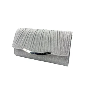 Evening Purse Party Bag Polyester Chain Strap Pleated Design Soft for Banquet KTV Crossbody Use