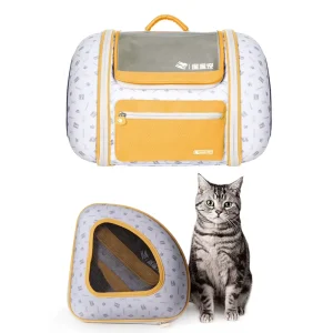 Expandable Foldable Cat Carrier Backpack Large Breathable Pet Travel Backpack for Cats Small Dogs