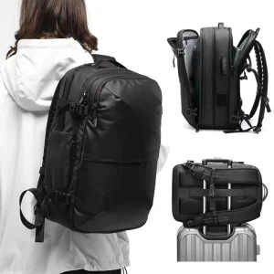 Expandable Waterproof Oxford Vacuum Travel Bag Dry Wet Separation + 5CM Expansion TSA Approved Men Backpack