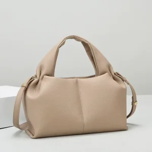 Exquisite Stitched Soft PU Leather Handbag for Women Minimalist Slouchy Hobo Bag Luxury Shoulder Crossbody Bag for Commuting