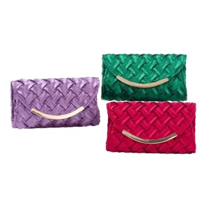 Exquisite Woven Banquet Bag Versatile Dress Evening Dinner Bag with Oblique Cross for Women