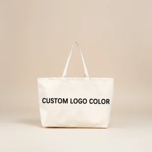 Extra Large Cotton Shopping Bag Sturdy 12oz Canvas Material Simple Neutral Solid Color Factory Price Custom