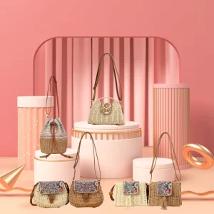 FSP530 Summer National Fashion Ladies Small Shoulder Bags Boho Woven Crossbody Sling Bag Small Straw Crossbody Bag