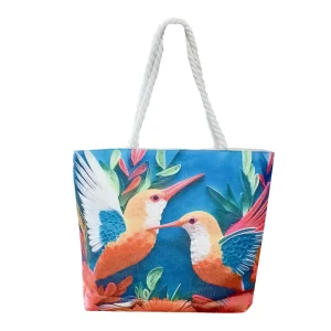 Fabric Rope Handle Custom Logo Canvas Multiple Pocket Cotton Printed Eco friendly Shopping Women’s Shoulder Grocery Tote