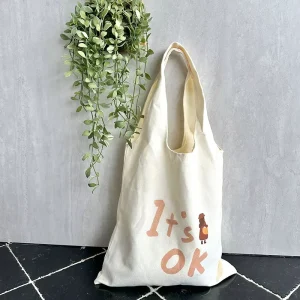 Factory Cotton Tote Bag for Women with Shoulder Handle Customizable Size & Pattern for Grocery and Outdoor Use