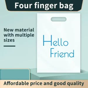 Factory Custom Die Cut Handle Bag Flat Mouth Gift Clothing Plastic Bag Punching Handbag Custom Logo Shopping Bag