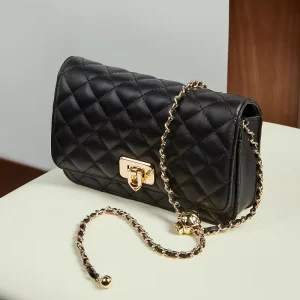 Factory Custom Genuine Leather Women’s Shoulder Bag Diamond Crossbody Bag