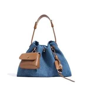 Factory Custom Ladies Handbags Fashion Shoulder Crossbody Bags Denim Women Tote Bag