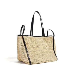 Factory Custom Seaside Vacation Women Beach Bag Large Capacity Tote Bag Design Straw Ladies Shoulder Bags