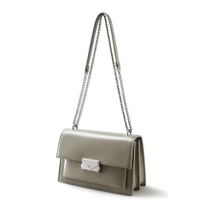 Factory Custom Simple Genuine Leather Ladies Handbags Messenger Bag Chain Women Shoulder Bags