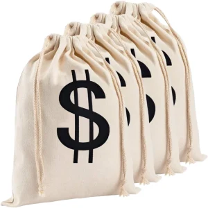 Factory Custom Soft Cotton Mini Folding Dust Bags with Rope Handle and Shoulder Closure Letter Pattern