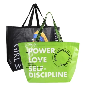 Factory Custom Supermarket Recyclable Reusable Tote Laminated PP Woven Shopping Bag RPET Polypropylene Bag