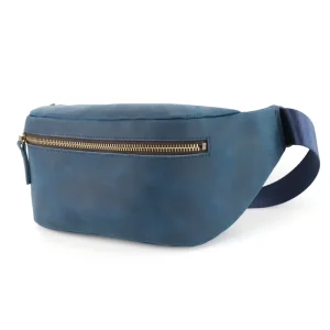 Factory Custom Vegan Genuine Leather Fanny Pack Waist Belt Bag Pouch for Men and Women