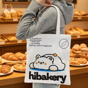 Factory Customized Bakery Canvas Bag Large Cotton Grocery Shopping Canvas Tote Bag with Logo