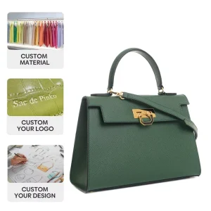 Factory Customized Logo Vegan Leather Flap Ladies Hand Bags Purse Fashion High Quality Pu Elegant Luxury Lock Handbags for Women