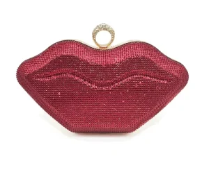 Factory Direct Fashion Hot Pressed Diamond Lips Dinner Bag Luxury Diamond Inlaid Dress Evening Clutch Bag Crossbody Party Bag