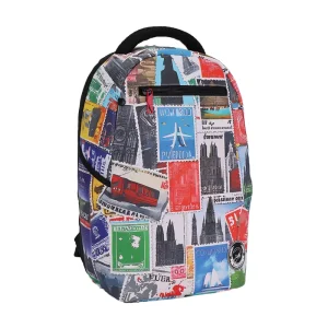 Factory Direct & OEM ODM Affordable Stamps PVC Backpack Vintage Style Lightweight Schoolbag for Teens Fashion