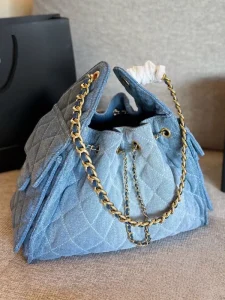 Factory Direct Sale Luxury Fashion Designer Denim Quilted Hobo Crossbody Shoulder Bag Chain Blue Denim Shoulder Bag