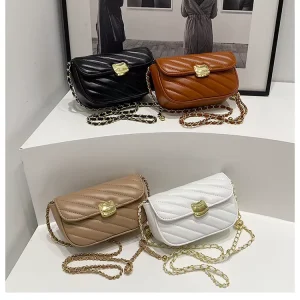 Factory Direct Solid Women’s Bags Women’s Leather Crossbody Bags Chain Shoulder Bags for Women
