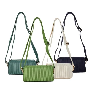 Factory Direct Women’s Vintage Square Messenger Handbag All Seasons Portable Polyester Cosmetic Bag Zipper Lady