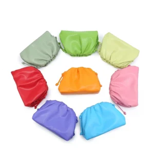 Factory Fashion Lady PU Winter Fold Cloud Hand Dumpling Bag Women Single Shoulder Clip Crossbody Clutch French Pleated