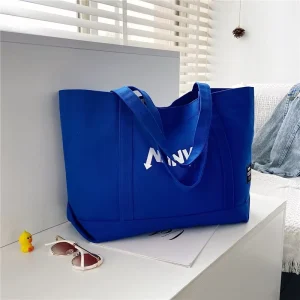 Factory Fashion Reusable Sturdy Custom Printed Shopping Bags Personalized Large Canvas Tote Bags